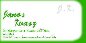 janos kvasz business card